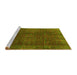 Sideview of Machine Washable Oriental Yellow Modern Rug, wshabs4134yw