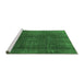 Sideview of Machine Washable Oriental Emerald Green Modern Area Rugs, wshabs4134emgrn