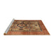 Sideview of Machine Washable Abstract Tomato Red Rug, wshabs4135