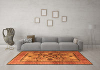 Machine Washable Oriental Orange Modern Rug, wshabs4135org