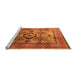 Sideview of Machine Washable Oriental Orange Modern Area Rugs, wshabs4135org