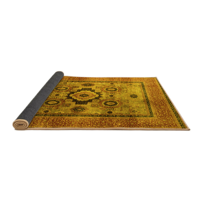 Sideview of Oriental Yellow Modern Rug, abs4135yw