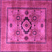 Square Machine Washable Oriental Pink Modern Rug, wshabs4135pnk