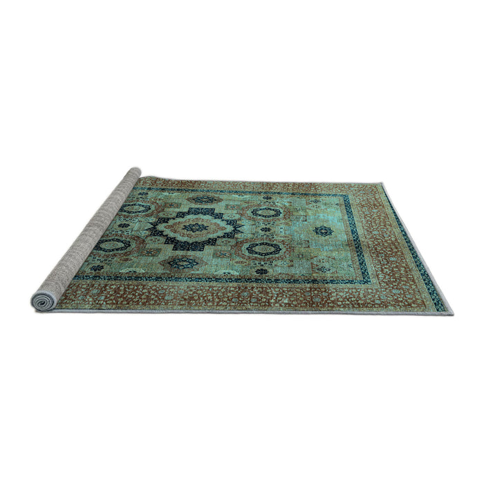 Sideview of Machine Washable Oriental Light Blue Modern Rug, wshabs4135lblu