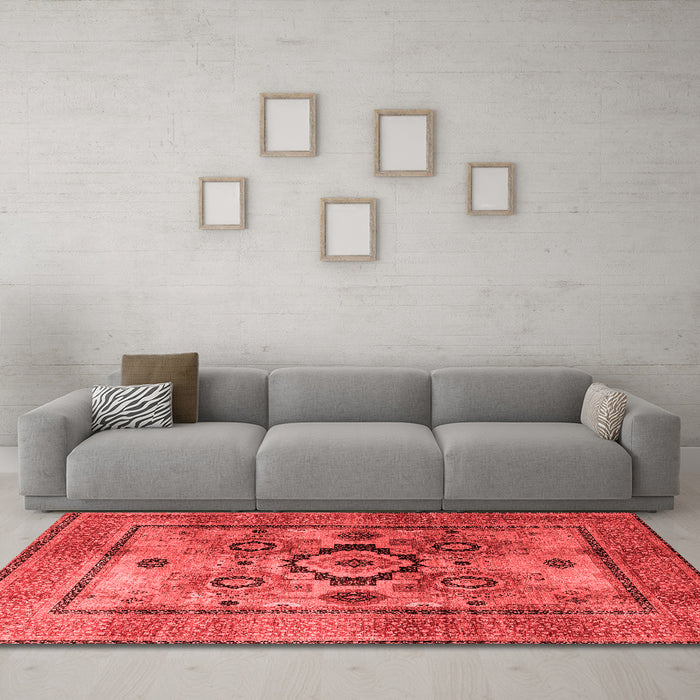 Modern Red Washable Rugs