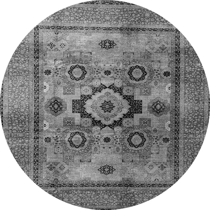 Round Oriental Gray Modern Rug, abs4135gry