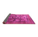 Sideview of Oriental Pink Modern Rug, abs4135pnk