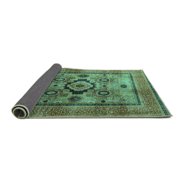 Sideview of Oriental Turquoise Modern Rug, abs4135turq