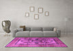 Machine Washable Oriental Purple Modern Area Rugs in a Living Room, wshabs4135pur