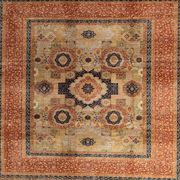 Square Abstract Red Oriental Rug, abs4135