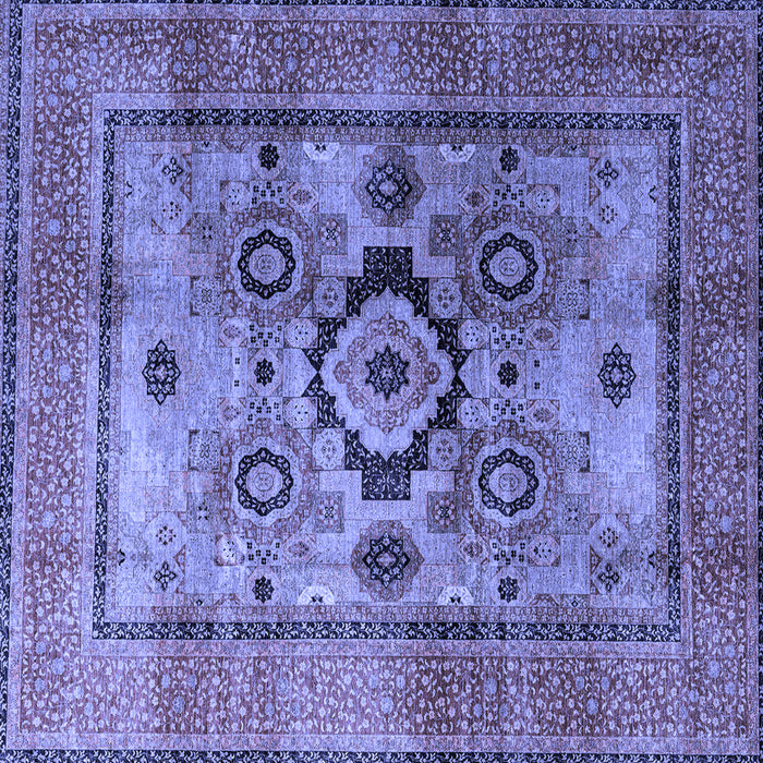 Square Machine Washable Oriental Blue Modern Rug, wshabs4135blu