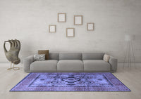 Machine Washable Oriental Blue Modern Rug, wshabs4135blu