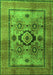 Machine Washable Oriental Green Modern Area Rugs, wshabs4135grn