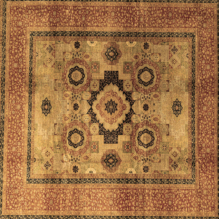 Square Machine Washable Oriental Brown Modern Rug, wshabs4135brn