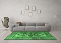 Machine Washable Oriental Emerald Green Modern Rug, wshabs4135emgrn