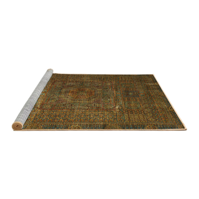 Sideview of Machine Washable Abstract Red Brown Rug, wshabs4136
