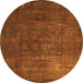 Round Oriental Orange Modern Rug, abs4136org