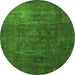 Round Oriental Green Modern Rug, abs4136grn