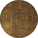 Round Oriental Brown Modern Rug, abs4136brn