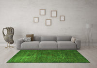 Machine Washable Oriental Green Modern Rug, wshabs4136grn