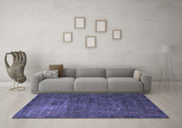 Machine Washable Oriental Blue Modern Rug, wshabs4136blu