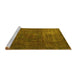 Sideview of Machine Washable Oriental Yellow Modern Rug, wshabs4136yw