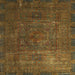 Square Abstract Red Brown Oriental Rug, abs4136