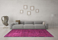 Machine Washable Oriental Pink Modern Rug, wshabs4136pnk