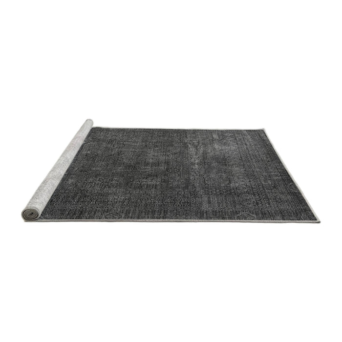 Sideview of Machine Washable Oriental Gray Modern Rug, wshabs4136gry