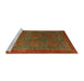 Sideview of Machine Washable Abstract Tomato Red Rug, wshabs4137