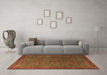 Machine Washable Oriental Brown Modern Rug in a Living Room,, wshabs4137brn