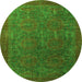 Round Oriental Green Modern Rug, abs4137grn