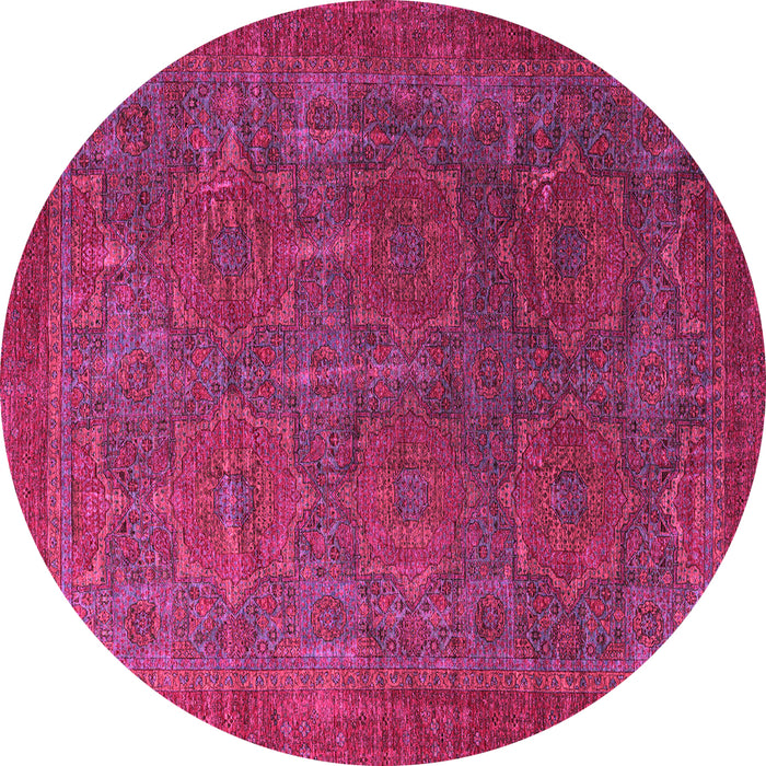 Round Oriental Pink Modern Rug, abs4137pnk