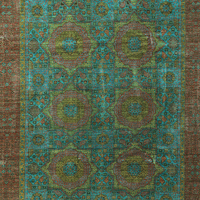 Machine Washable Oriental Light Blue Modern Rug, wshabs4137lblu