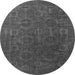 Round Oriental Gray Modern Rug, abs4137gry