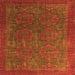 Square Oriental Orange Modern Rug, abs4137org