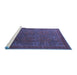 Sideview of Machine Washable Oriental Blue Modern Rug, wshabs4137blu