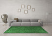 Machine Washable Oriental Emerald Green Modern Area Rugs in a Living Room,, wshabs4137emgrn