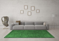 Machine Washable Oriental Emerald Green Modern Rug, wshabs4137emgrn