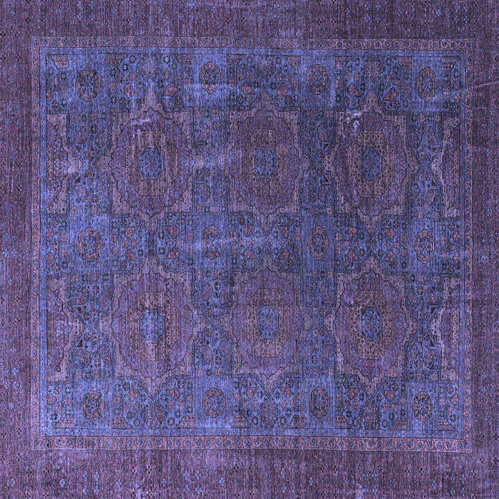 Square Machine Washable Oriental Blue Modern Rug, wshabs4137blu
