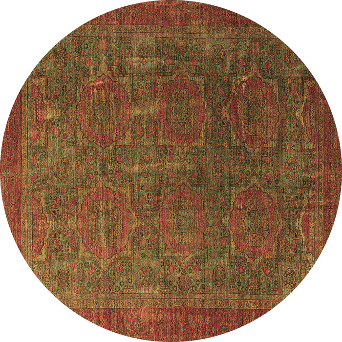 Round Oriental Brown Modern Rug, abs4137brn