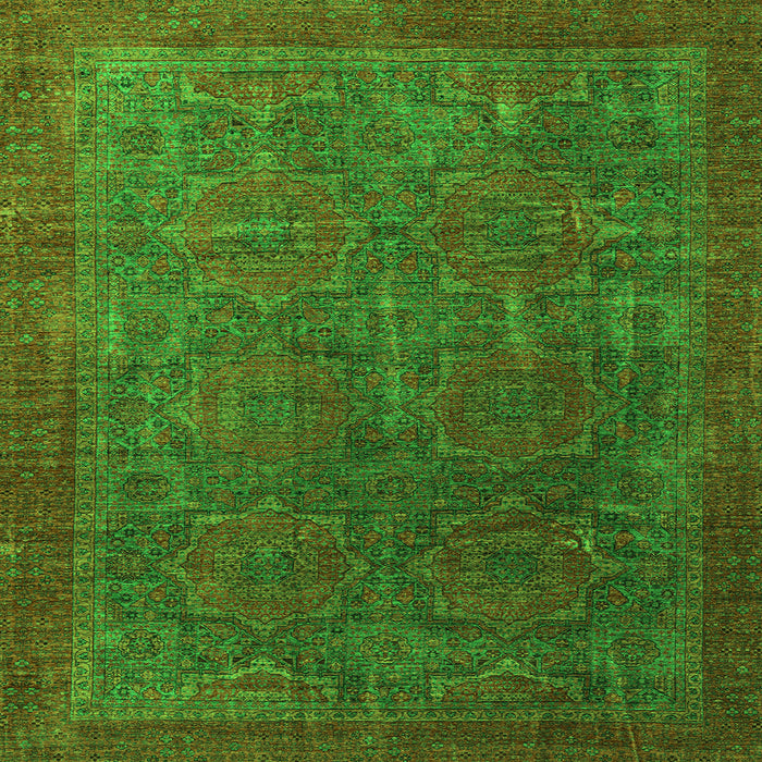 Square Oriental Green Modern Rug, abs4137grn