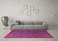 Machine Washable Oriental Purple Modern Rug, wshabs4137pur