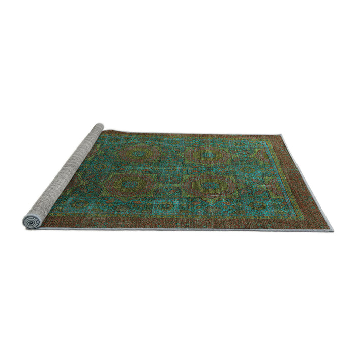 Sideview of Machine Washable Oriental Light Blue Modern Rug, wshabs4137lblu