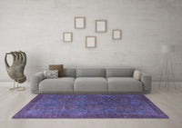 Machine Washable Oriental Blue Modern Rug, wshabs4137blu