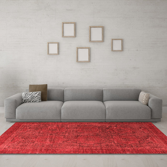 Modern Red Washable Rugs