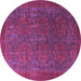 Round Oriental Purple Modern Rug, abs4137pur