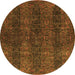 Round Oriental Orange Modern Rug, abs4138org