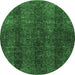 Round Oriental Emerald Green Modern Rug, abs4138emgrn