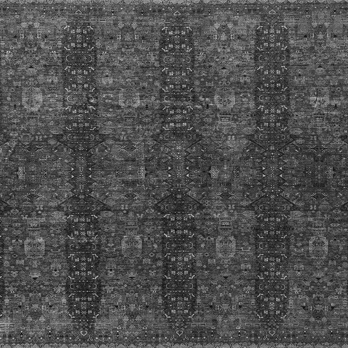 Square Machine Washable Oriental Gray Modern Rug, wshabs4138gry